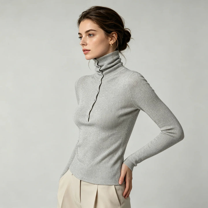 Elodie Ribbed Mock Neck Top