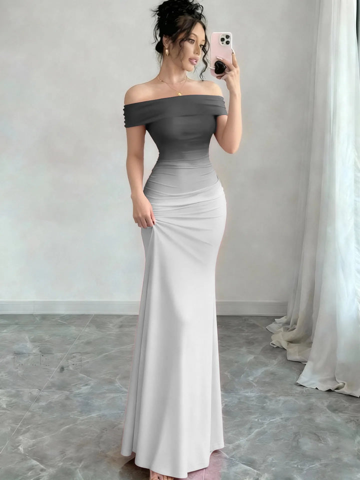 Aubrielle Elegant Off Shoulder Maxi Dress