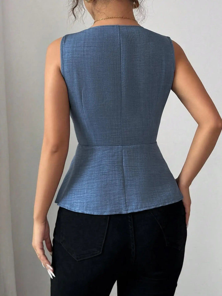 Marina Peplum V-Neck Blouse