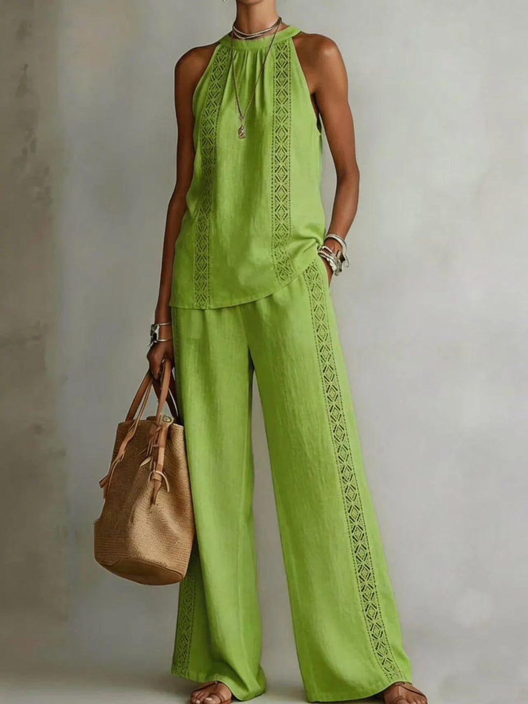 Aubrey Elegant Wide Leg Trouser Set