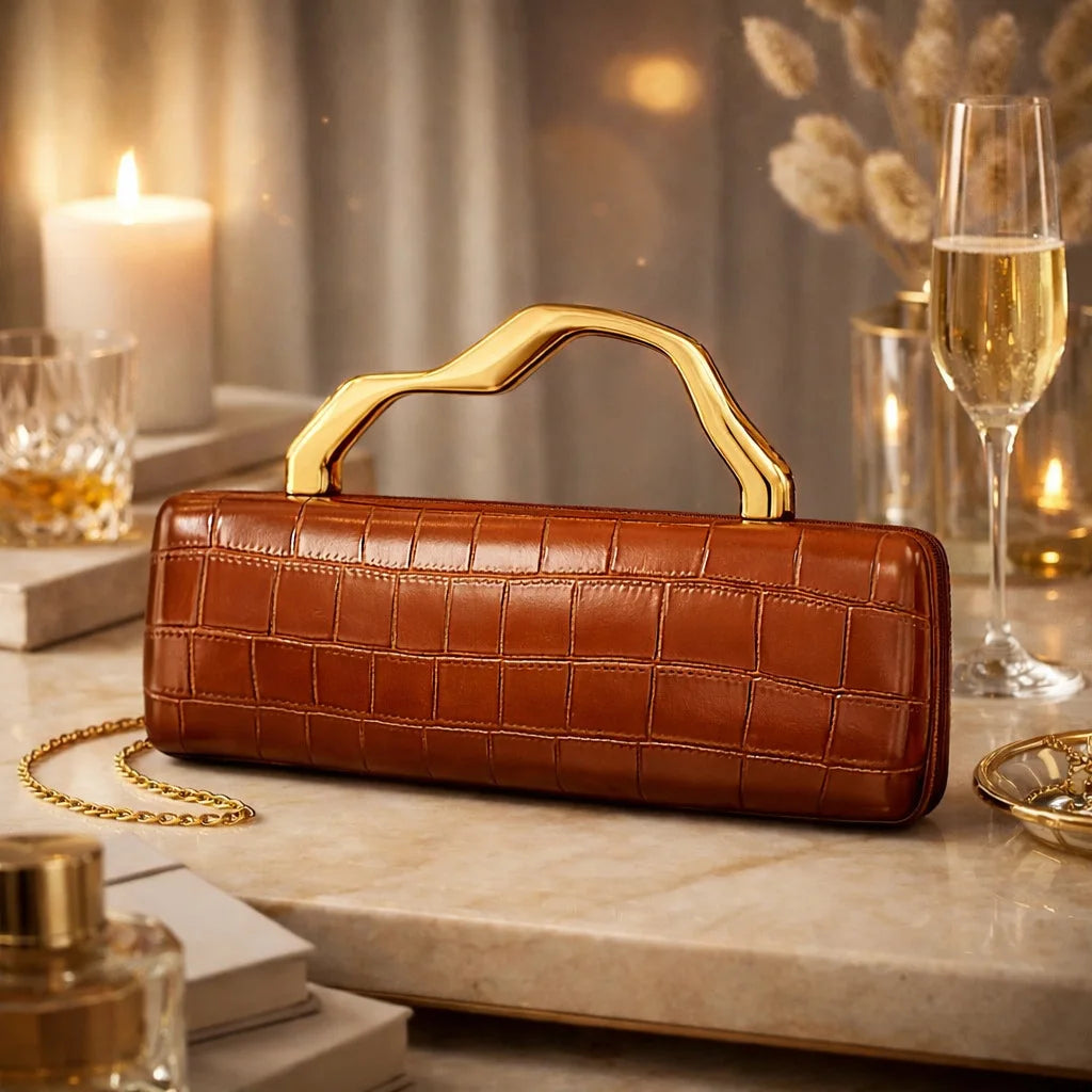 Audrey Classic Crocodile Messenger Bag