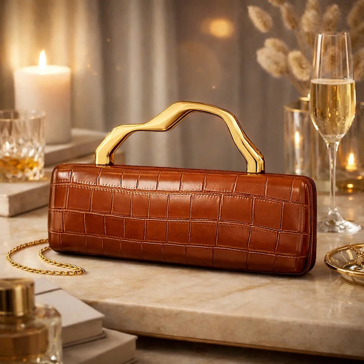 Audrey Classic Crocodile Messenger Bag