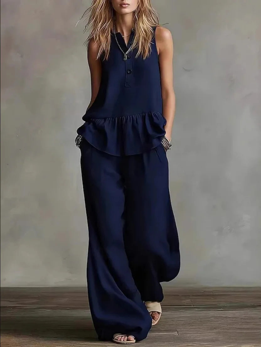 Tonette Casual Wide Leg Pants Set