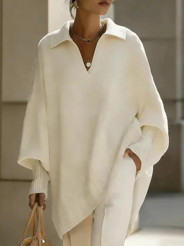 Elise Oversized V Neck Knit Sweater