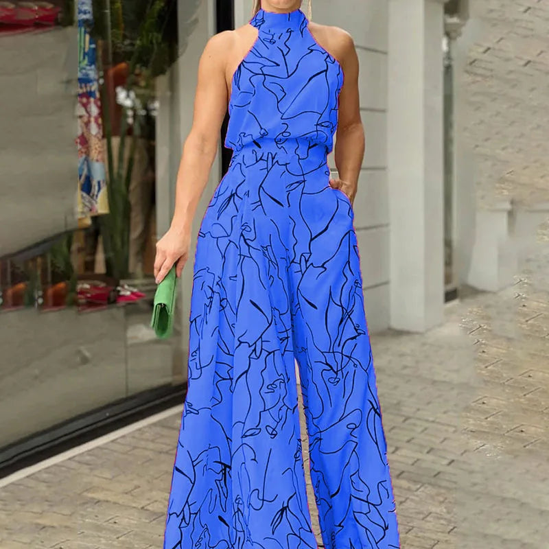 Reese Halter Wide Leg Jumpsuit