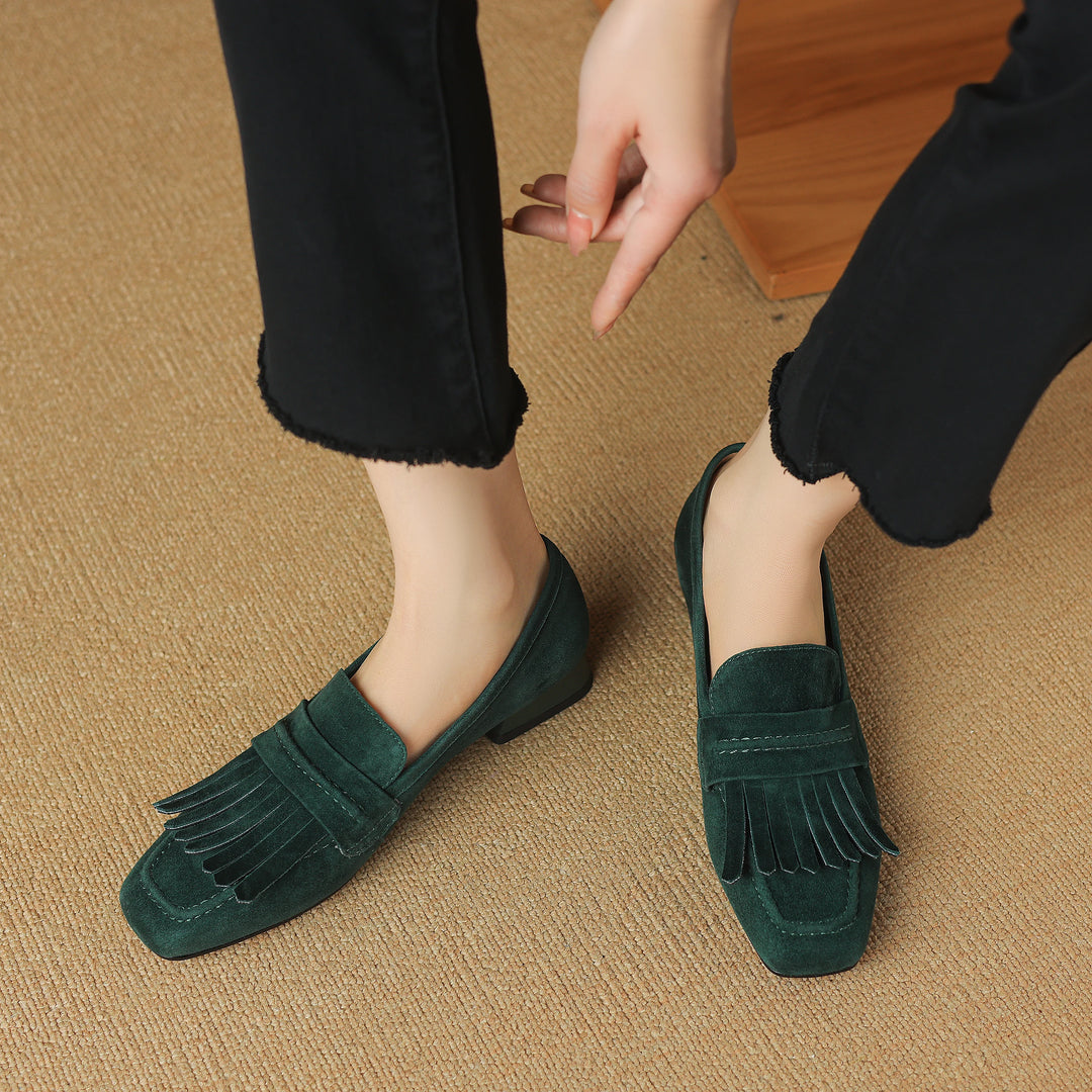 Sabrina Fringe Suede Loafers