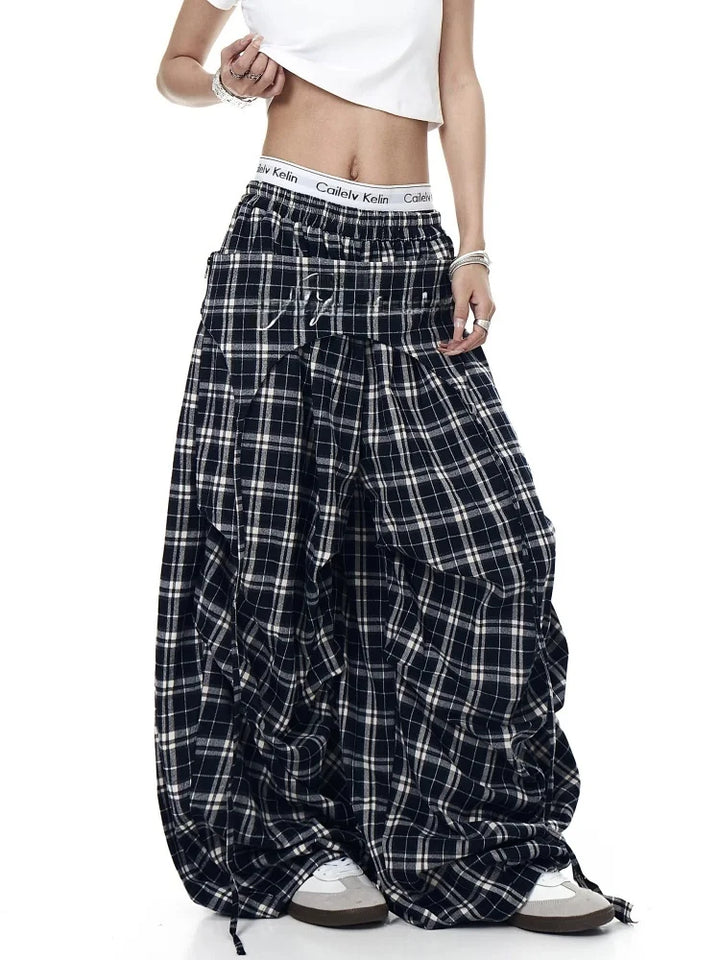 Delilah Plaid Parachute Trousers