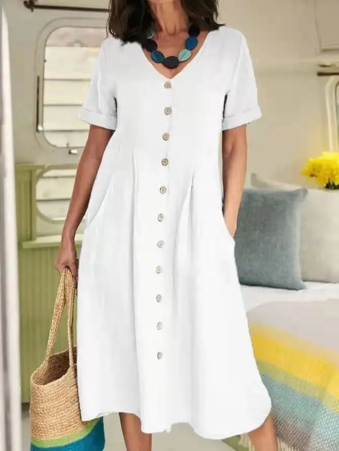 Taylor Button Front Midi Dress