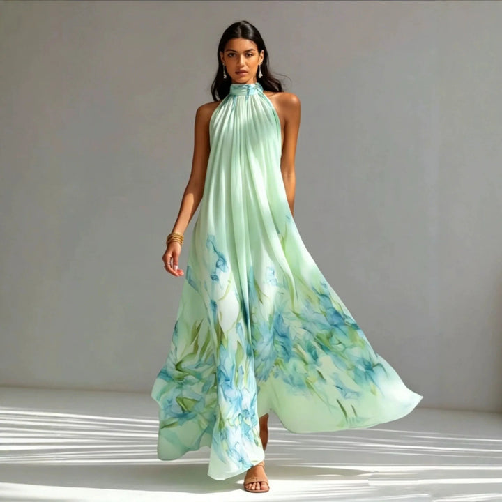 Maecey Printed Halter Maxi Dress