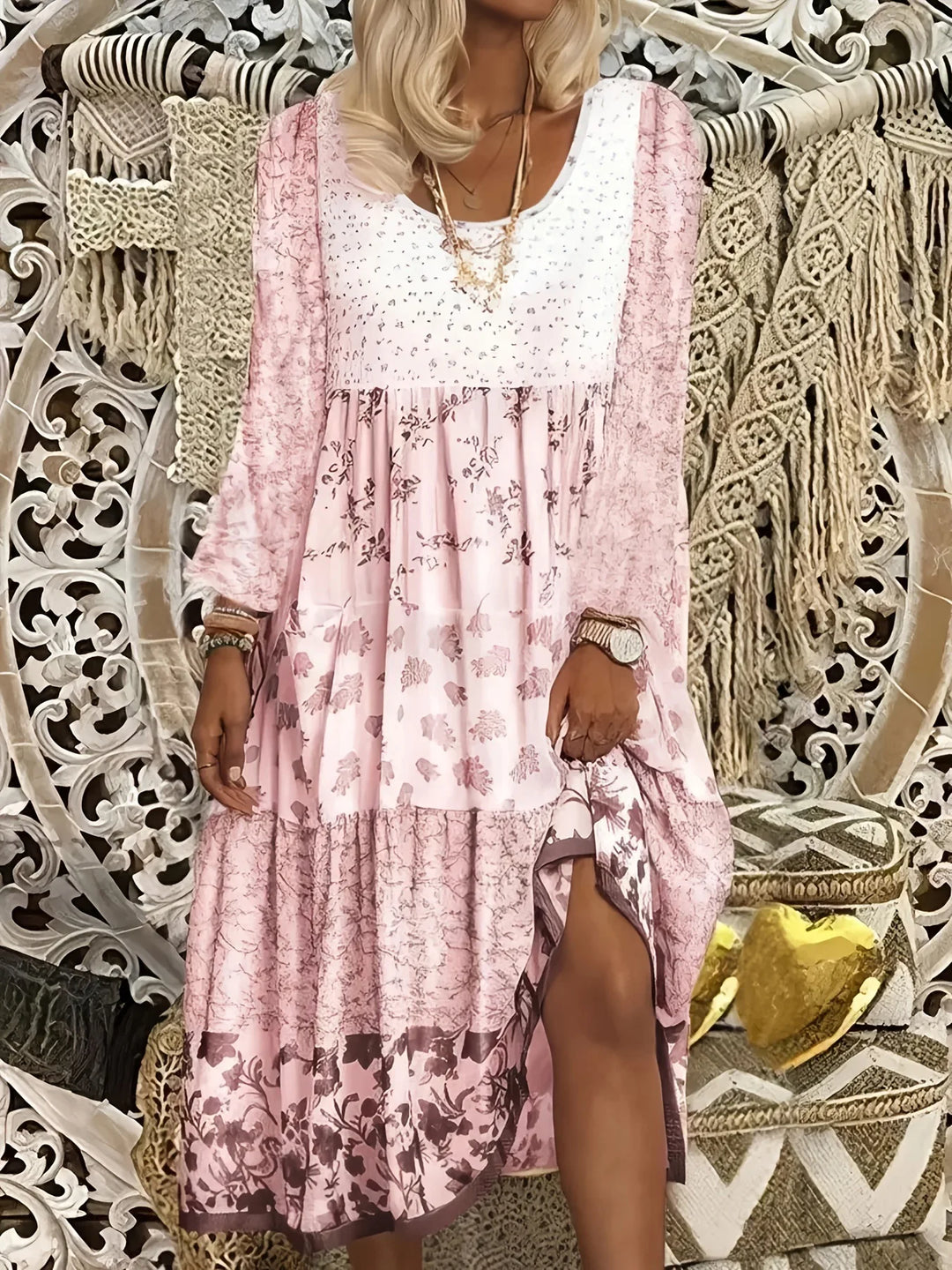 Maren Boho Floral Maxi Dress