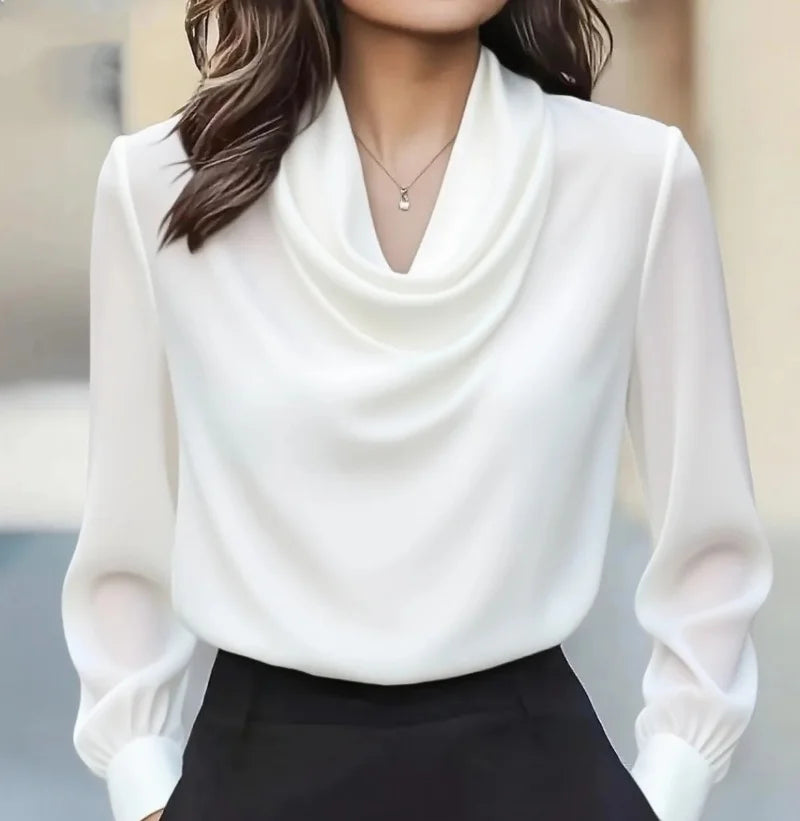 Martina Cowl Neck Satin Blouse