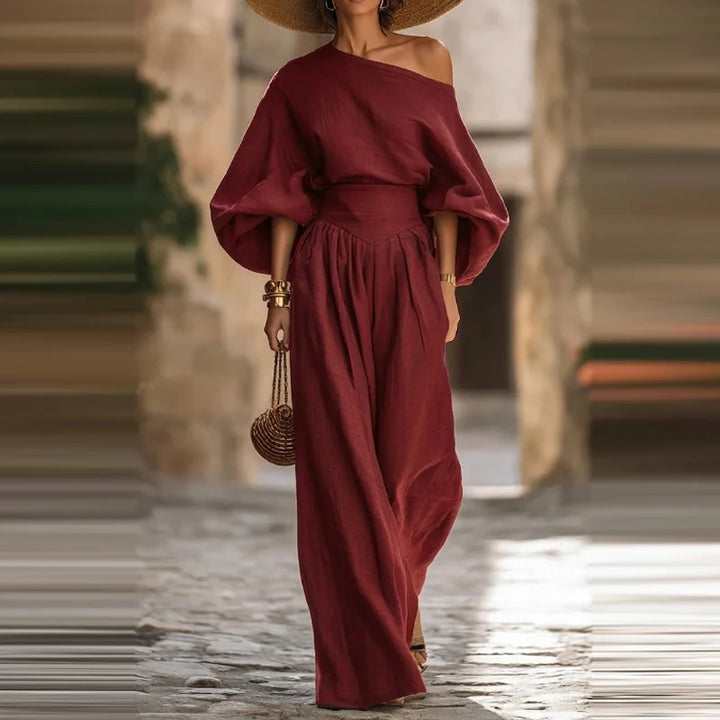 Vivienne One Shoulder Trouser Set