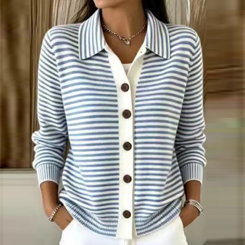 Margot Striped Knit Cardigan