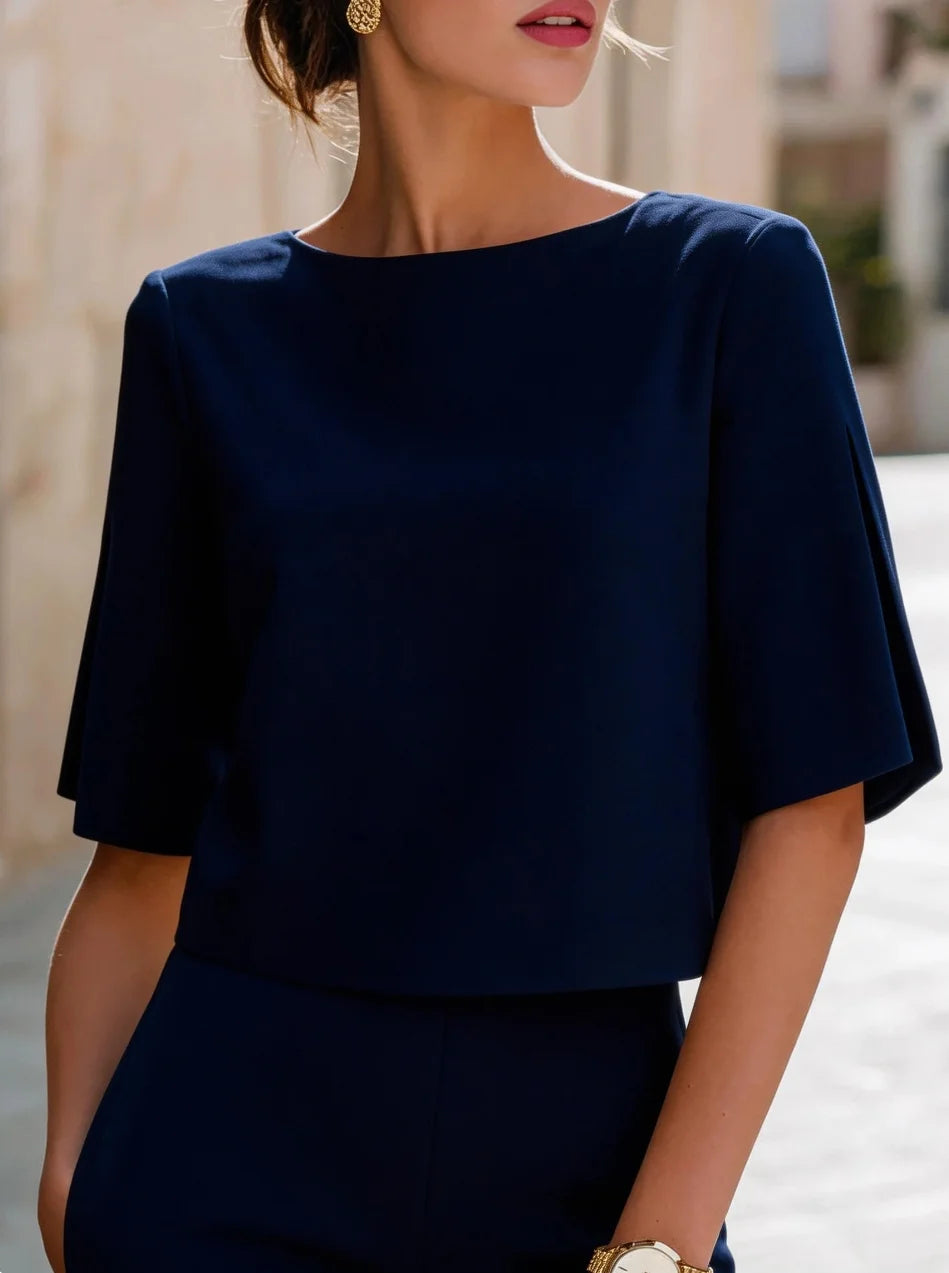 Evangeline Elegant Bateau Neck Top