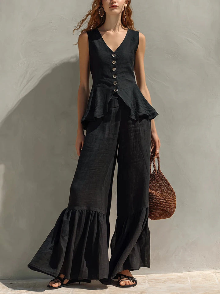 Isabel Ruffle Wide Leg Set
