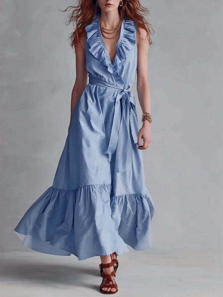 Seraphina Flowy Ruffle Hem Maxi Dress