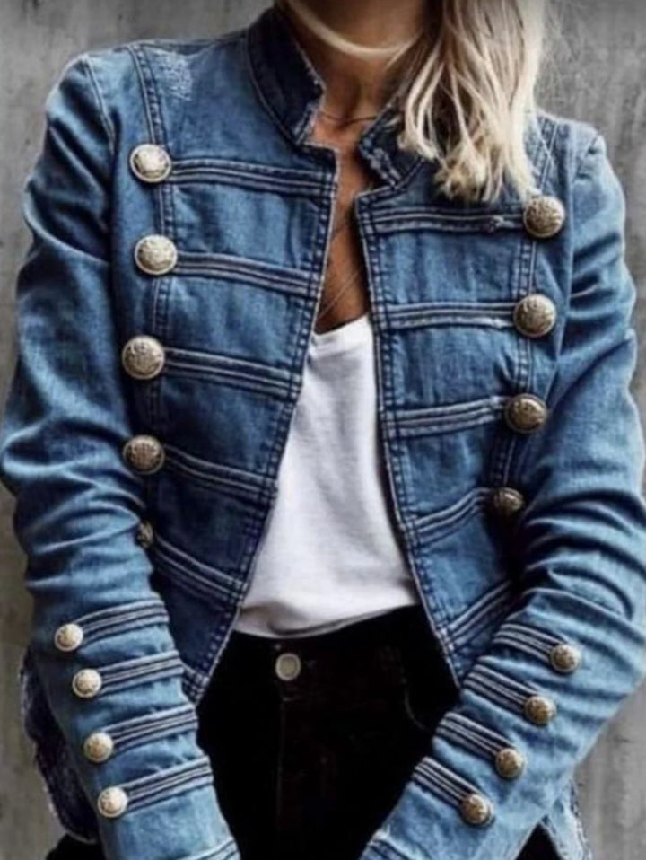 Genevieve Military Denim Jacket
