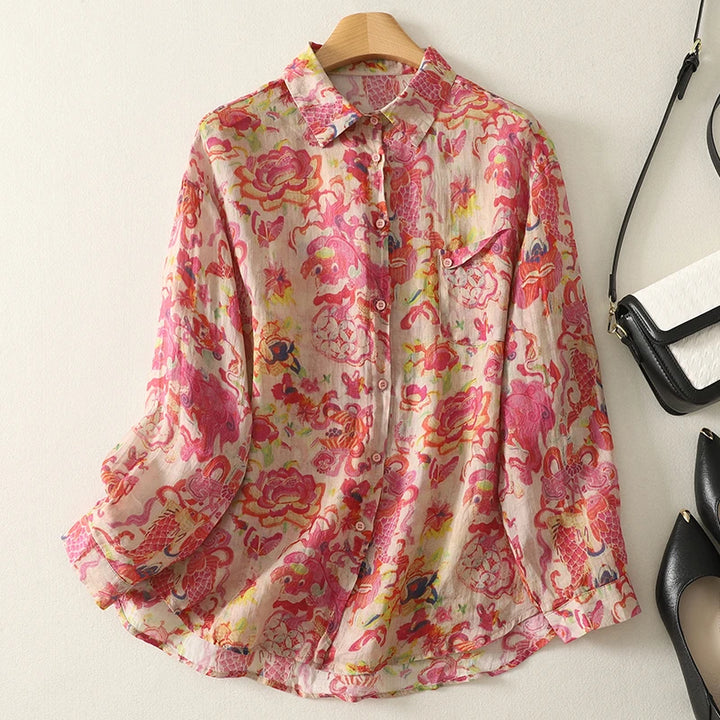 Amanda Linen Floral Top