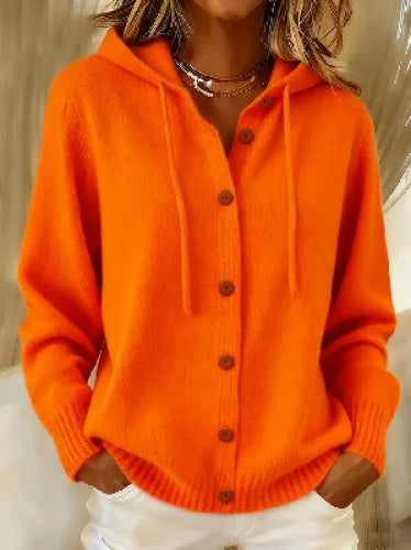 Avery Button Front Hooded Cardigan