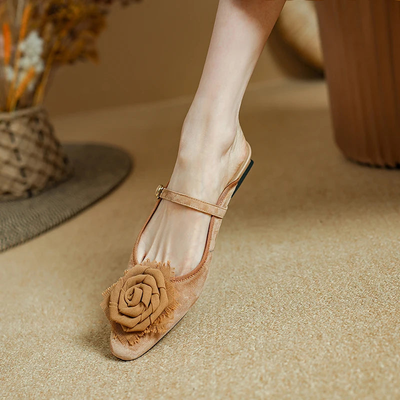 Rosalie Floral Mule Flats