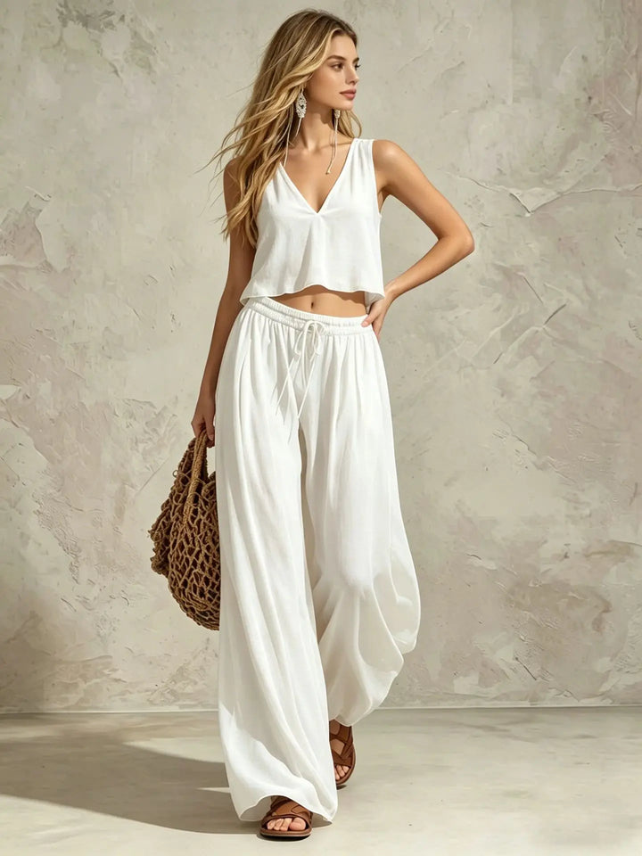 Heather Casual Summer Trouser Set