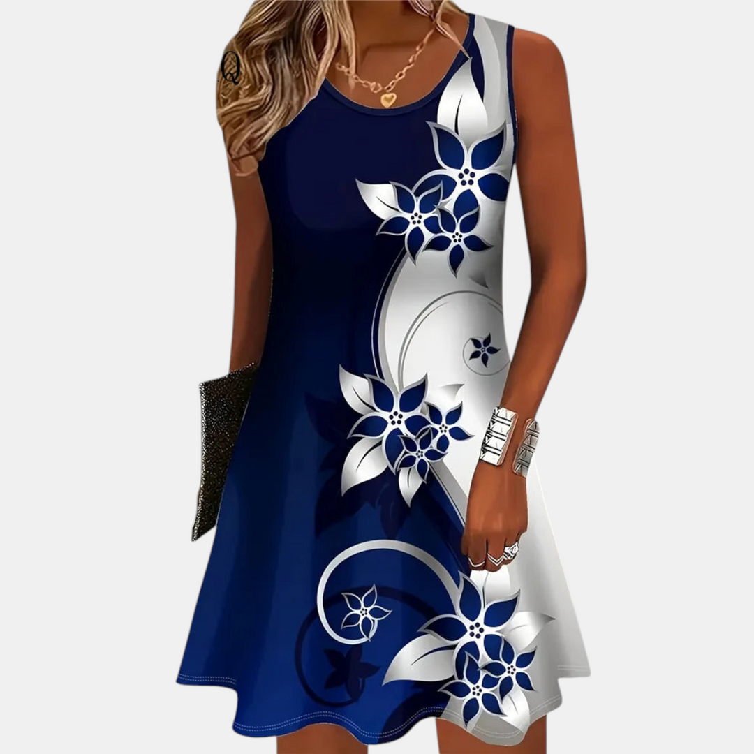 Maren Floral Print A-Line Mini Dress