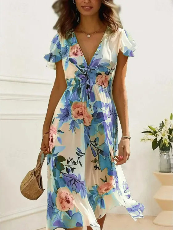 Riley Flowy Floral Midi Dress
