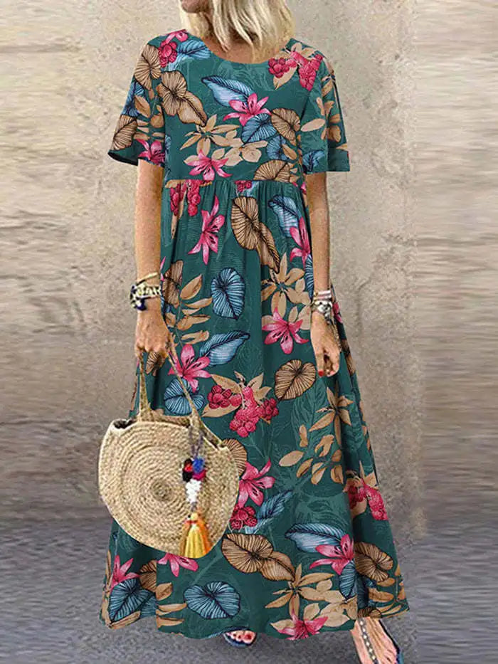 Marigold Vintage Floral Maxi Dress