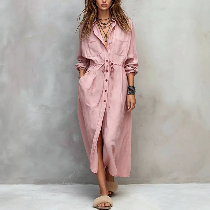 Kendall Button Front Midi Dress