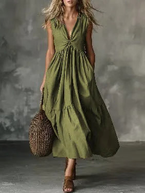 Cassidy Bohemian Gathered Waist Maxi Dress