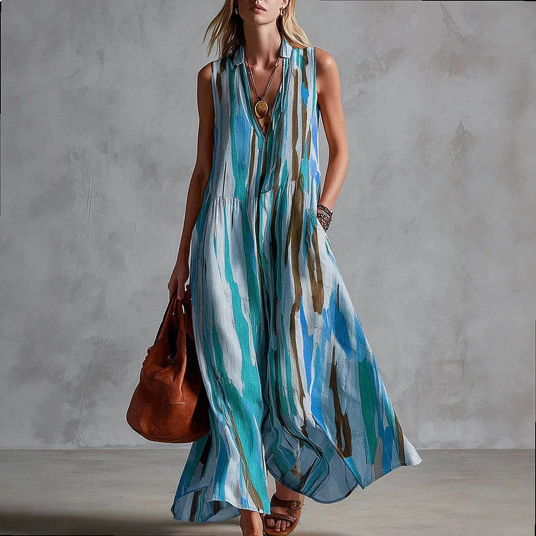 Savannah Abstract Print Maxi Dress
