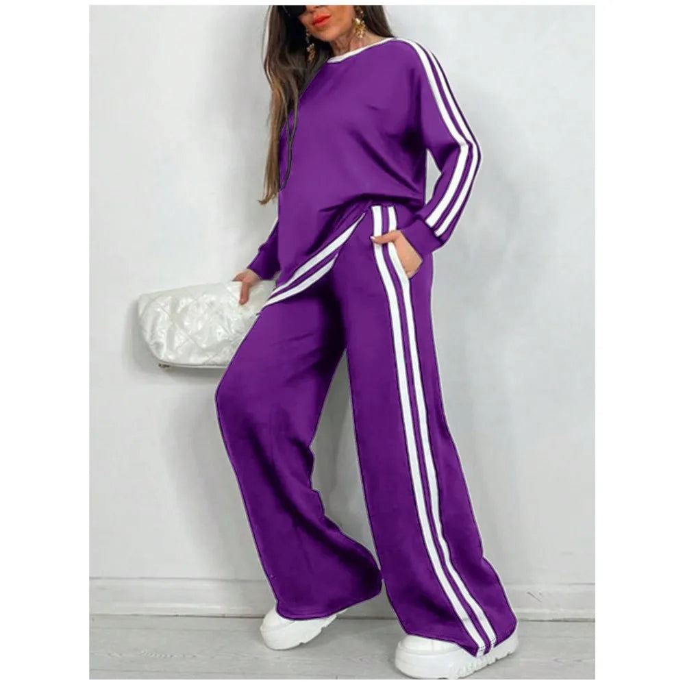 Milda Sports Stripe Lounge Set