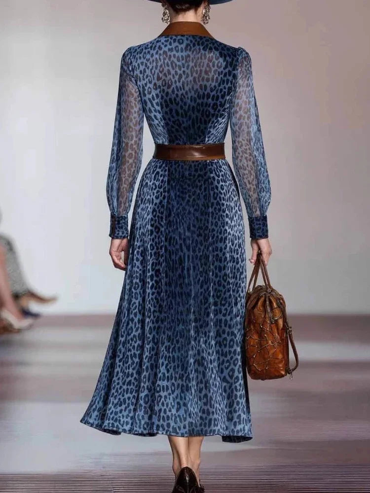 Harriet Printed Mesh Midi Dress