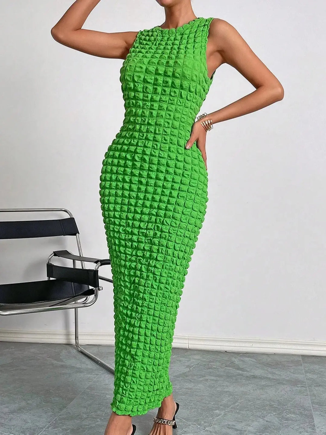 Presley Textured Sleeveless Maxi Dress