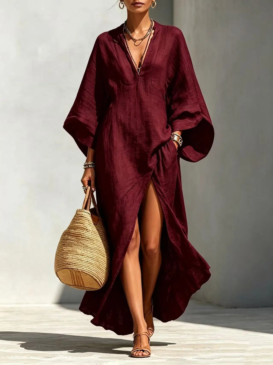 Anastasia High Slit Boho Maxi Dress