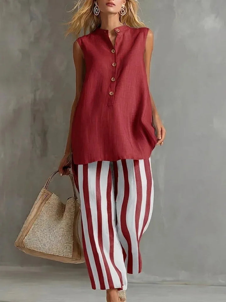 Catherine Striped Wide Leg Set