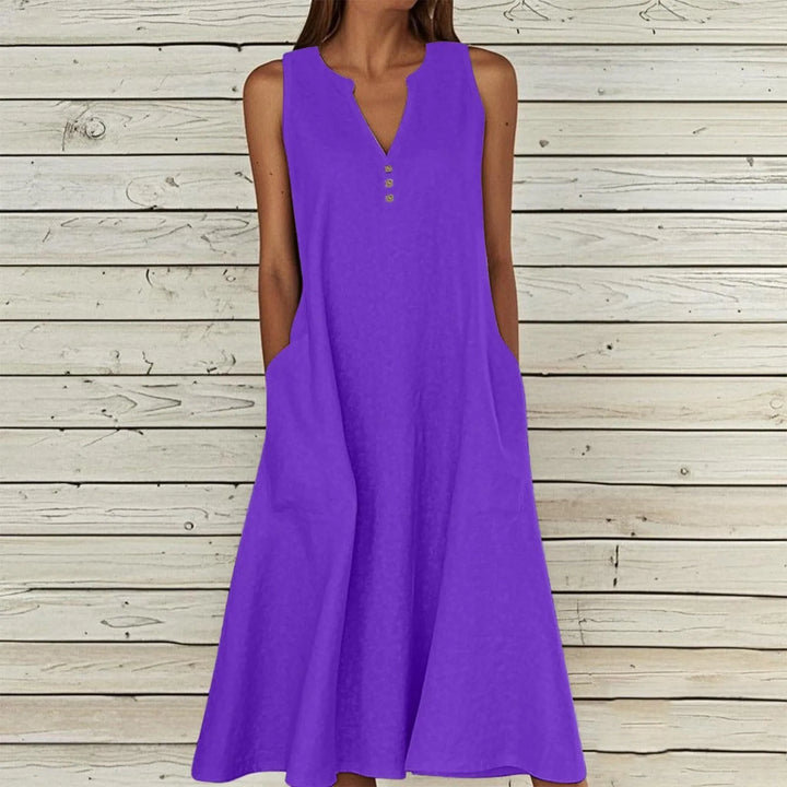 Kailey Effortless V Neck Midi Dress