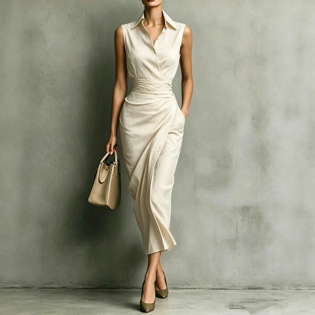 Delaney Cinched Waist Midi Dress