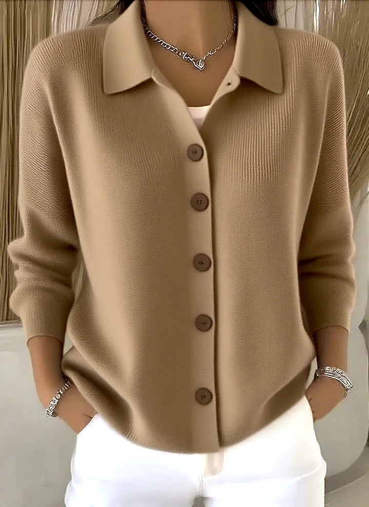 Genevieve Collared Knit Cardigan
