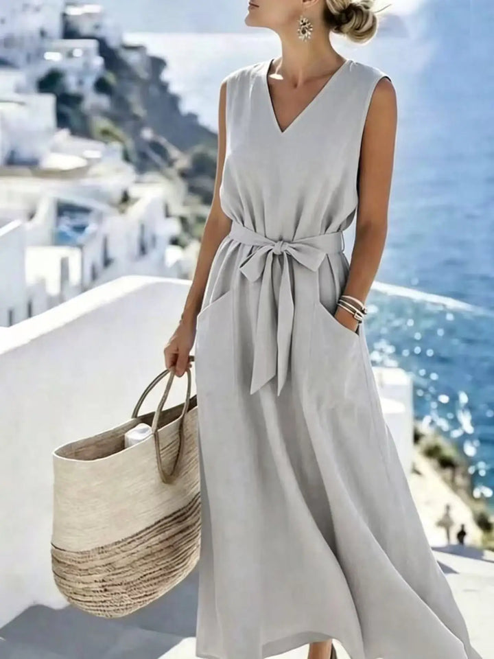 Camille Casual V Neck Maxi Dress
