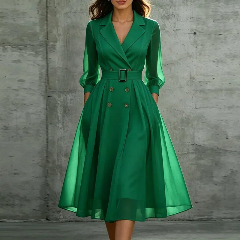 Elena Double Breasted Midi Dress