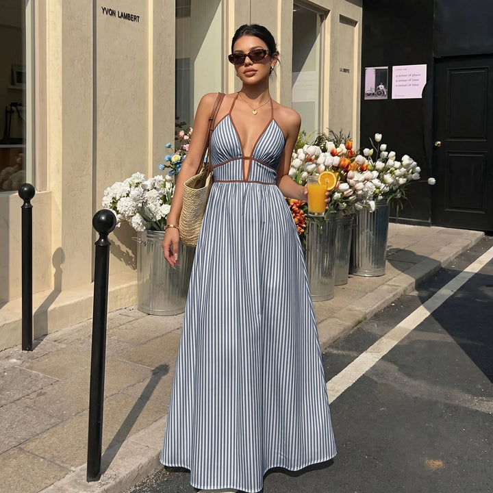 Valencia Flowing Halter Neck Maxi Dress