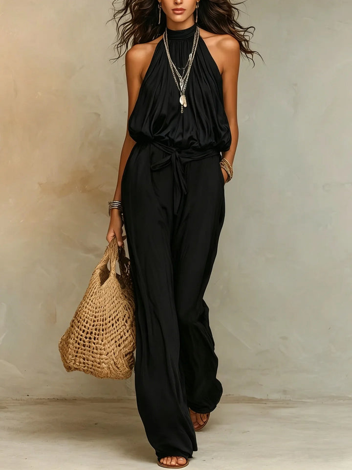 Rhea Halter Wide Leg Jumpsuit