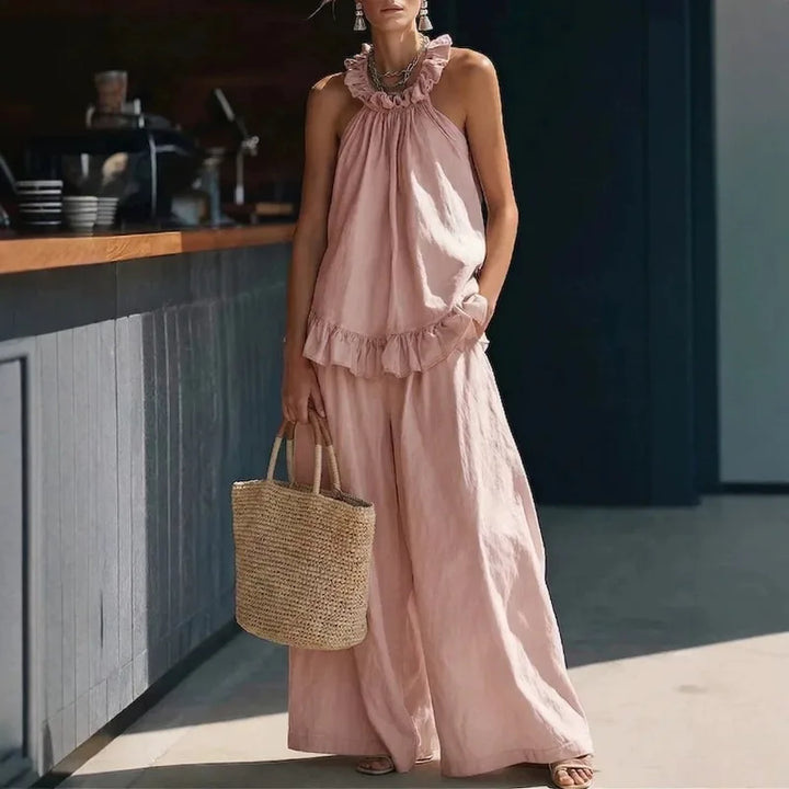 Harper Ruffle Top Wide Leg Set