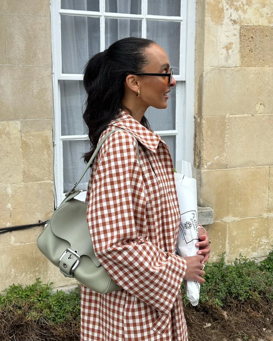 Marigold Gingham Trench Coat