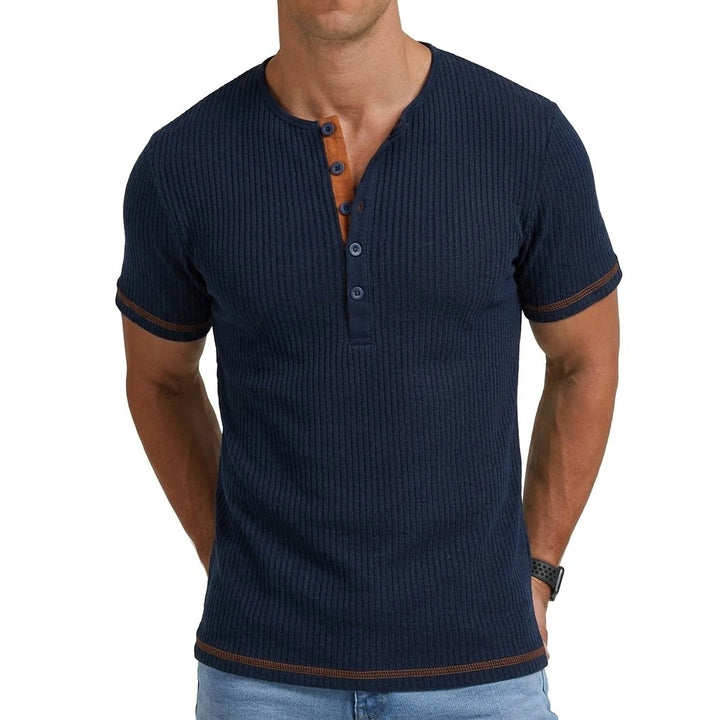 Asher Ribbed Henley T Shirt
