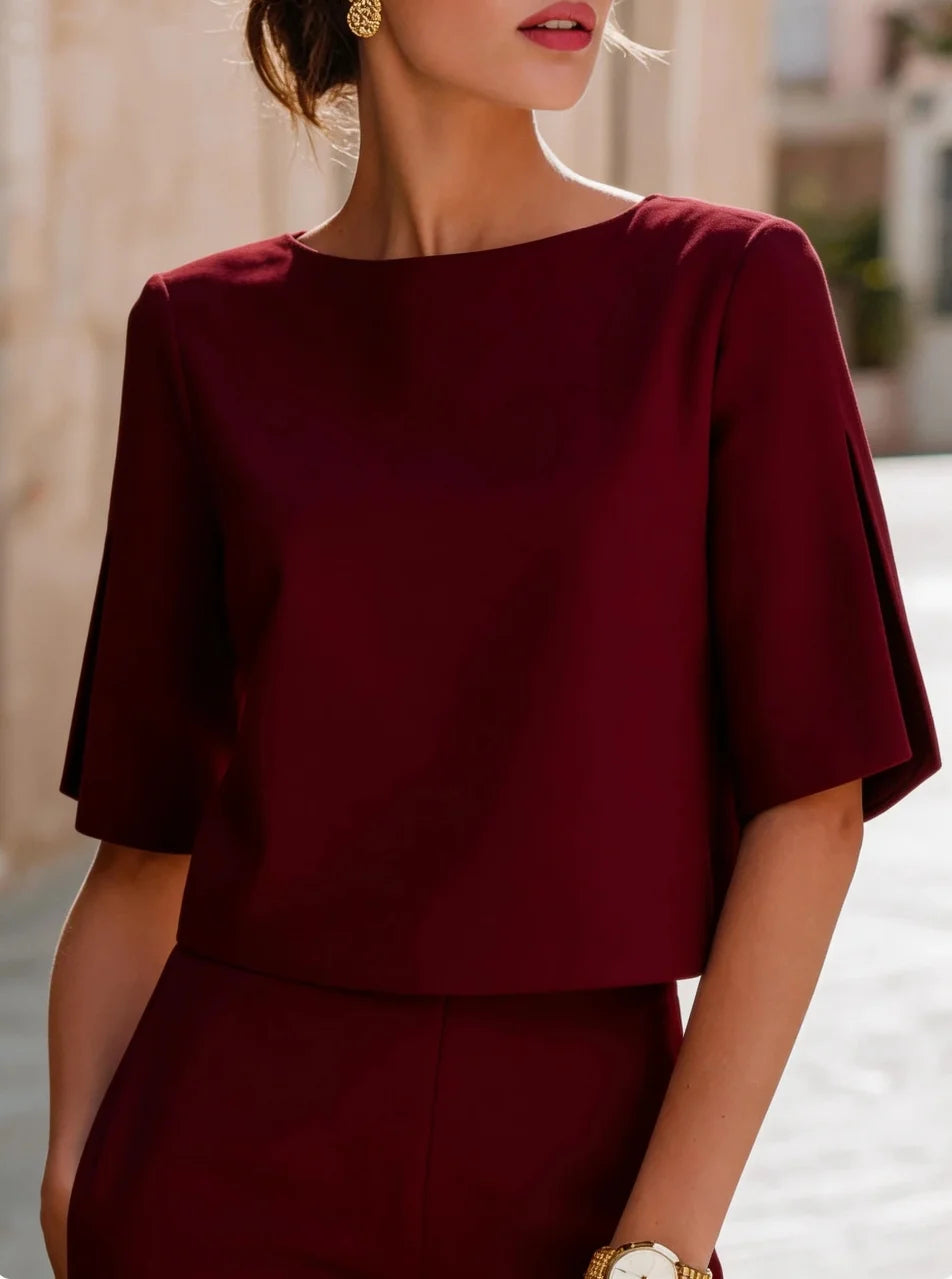 Evangeline Elegant Bateau Neck Top