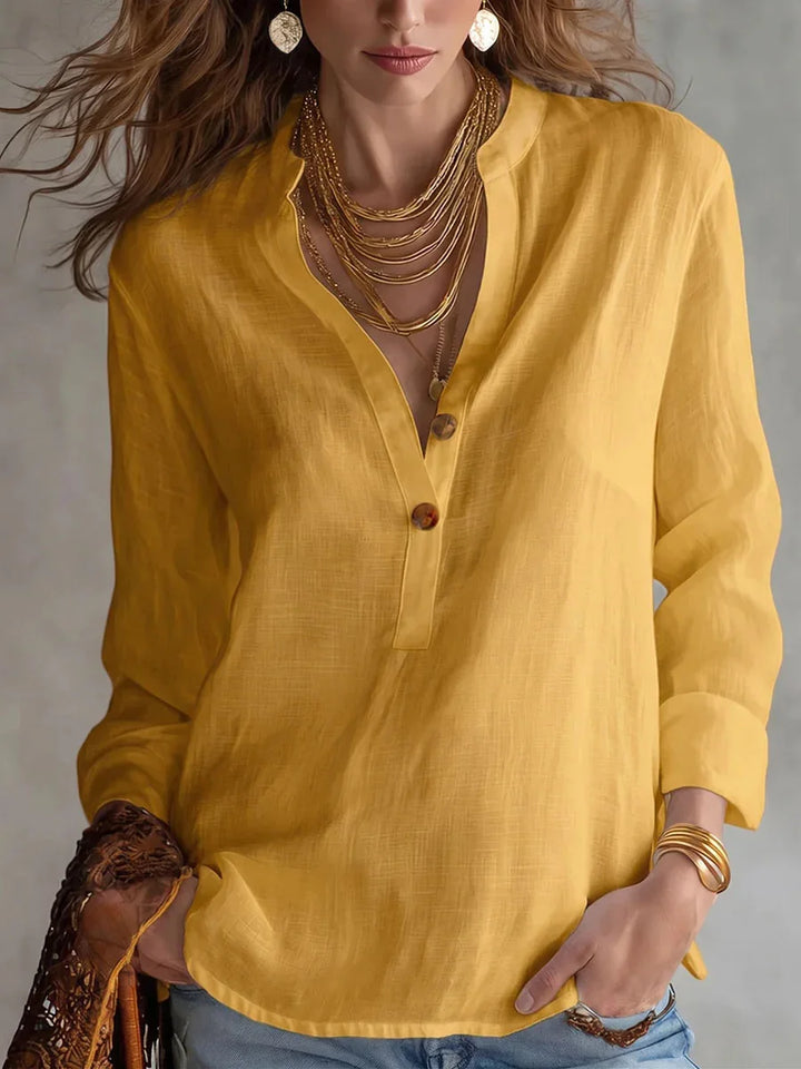 Aubrey Breathable Linen Blend Blouse