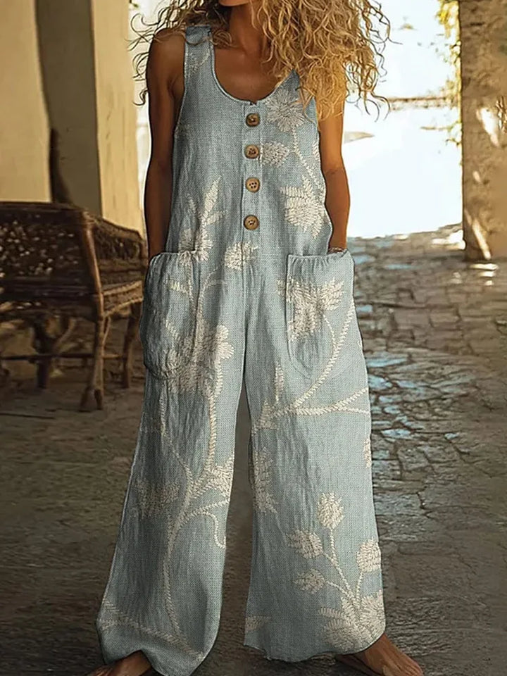 Selena Boho Floral Wide Leg Jumpsuit