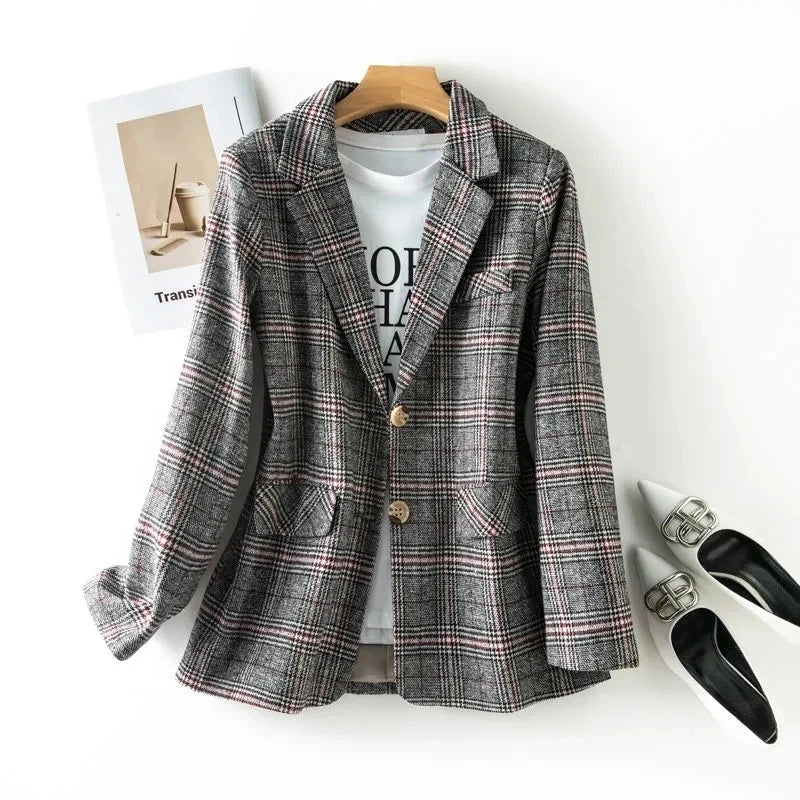 Beatrice Plaid Tailored Blazer